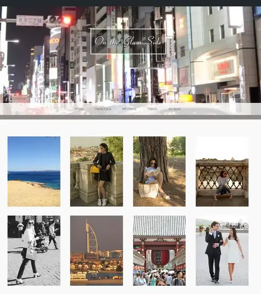 Home page del sito web realizzato per On The Glam Side